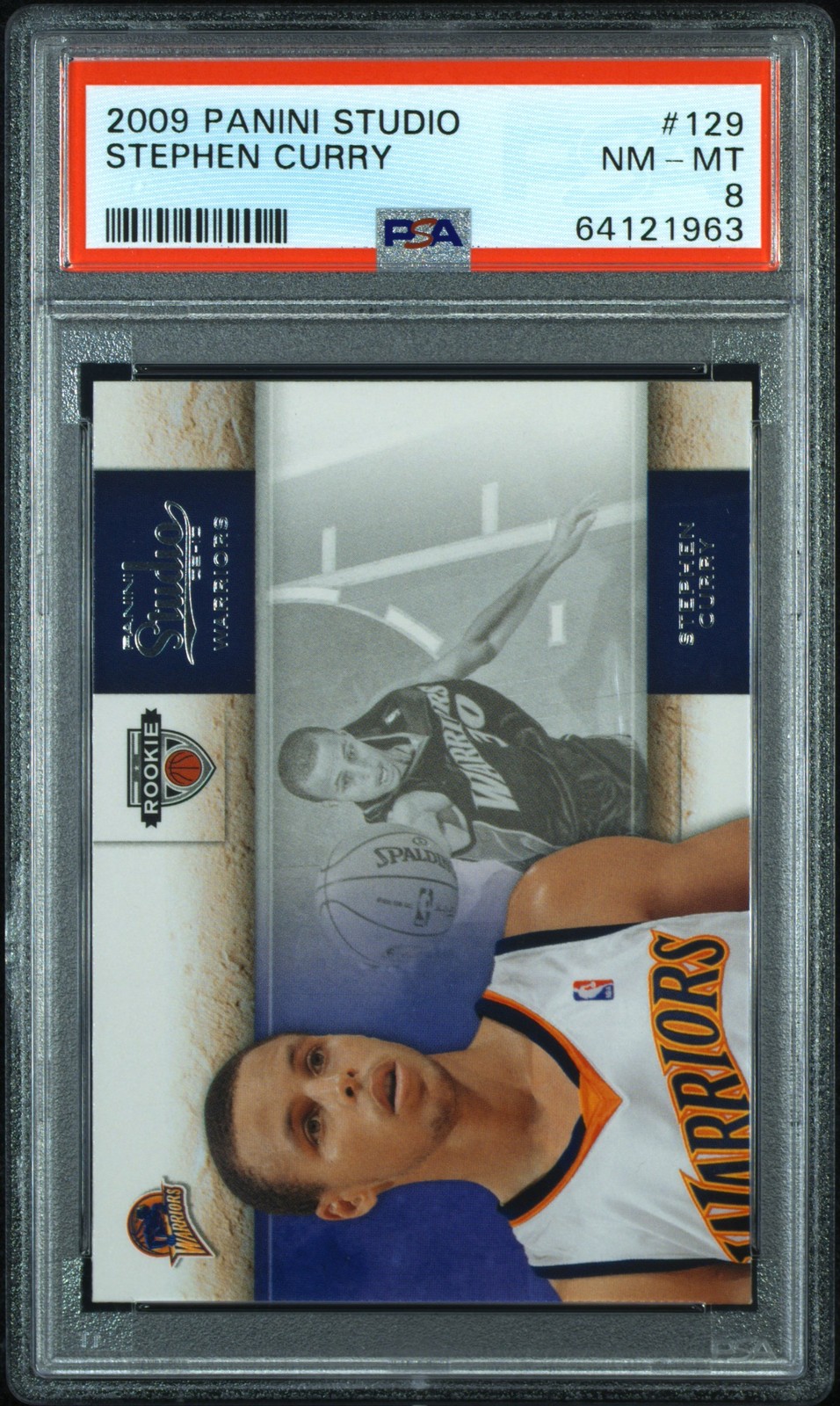 2009 Panini Studio Stephen Curry #129 Rookie RC PSA 8 NM-MT Warriors