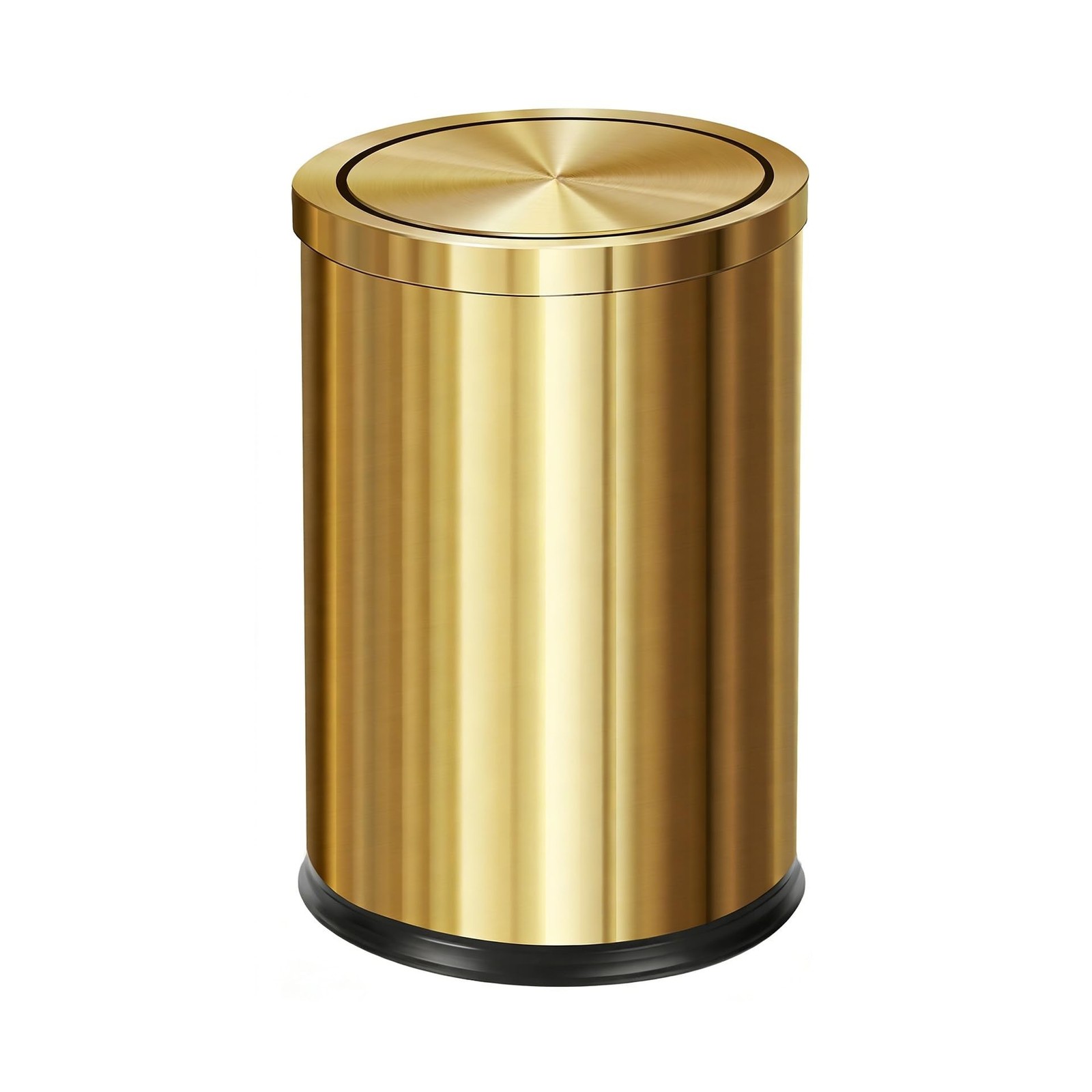 Stainless Steel Gold Trash can with Flipping Lid 2.4gallon Fingerprint-Proof ...