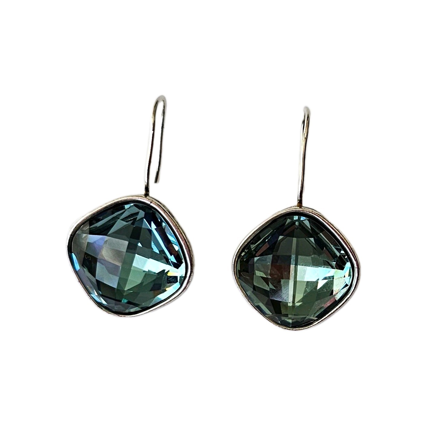Vintage Retired Brighton Venus Rising French Wire Earrings — Aqua Blue