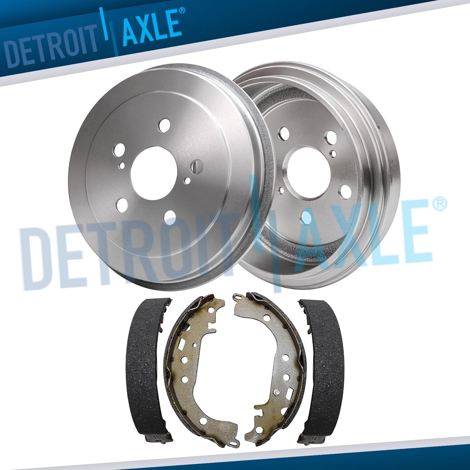 4pc Rear Brake Drums and Brake Shoes Kit for 2004 - 2008 Toyota Prius Corolla