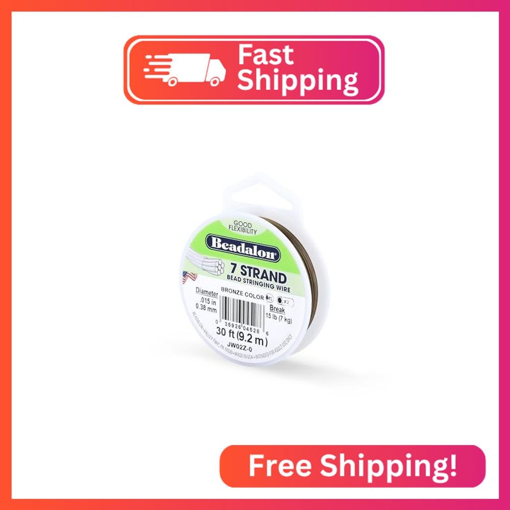 Beadalon 7-Strand Stainless Steel Beading Wire, .015 in / 0.38 mm - Bronze Beadalon 7-Strand Stainless Steel Beading Wire, .015 in / 0.38 mm - Bronze