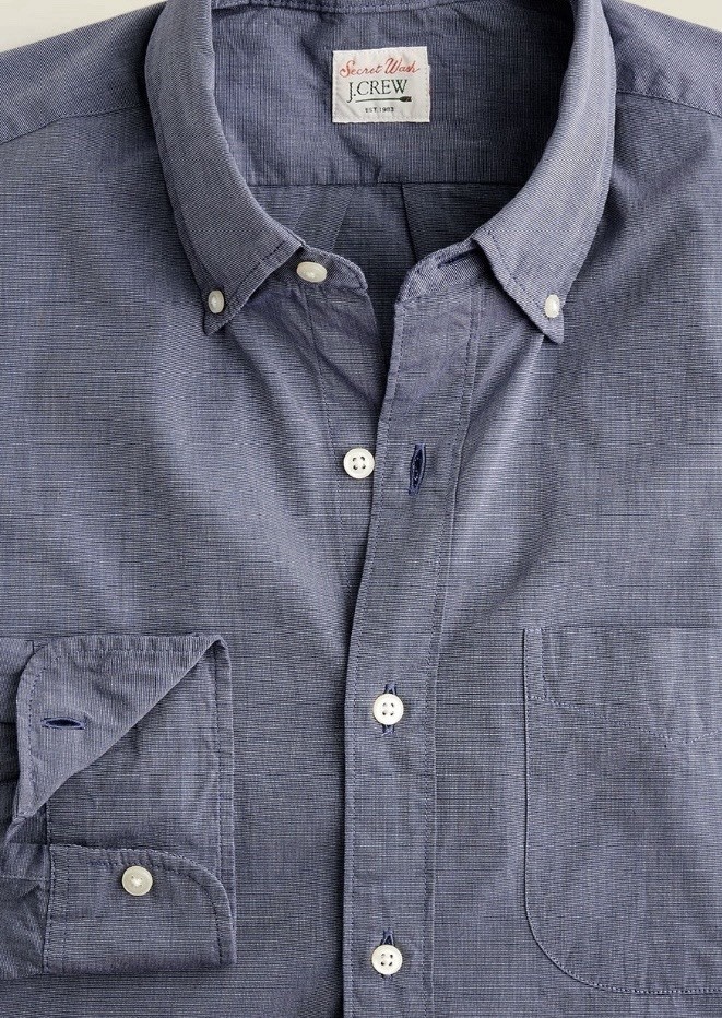 J Crew Secret Wash Cotton Poplin Button Down Shirt  TALL MEDIUM Retail $74.99