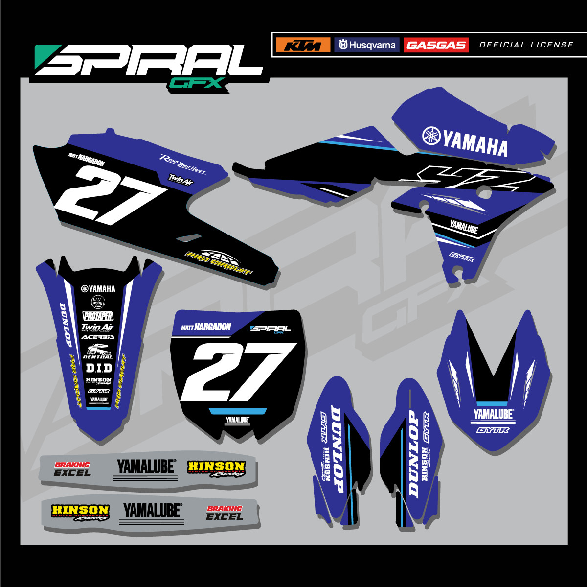 Custom MX Graphics Kit Factory Yamaha YZF 250 450 COLT 2016 2017 2018