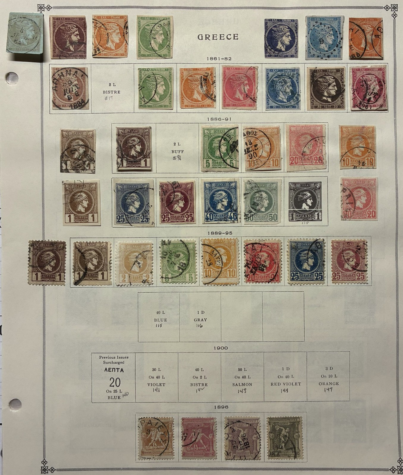 Nice Greece Collection on Scott International Album Pages 1861-1940