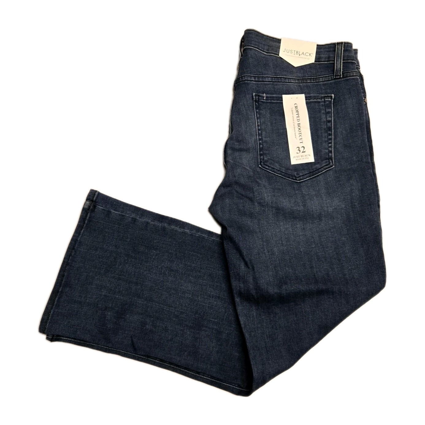 Just Black Cropped Bootcut Blue Denim Jeans Women\'s Size 14/32  New