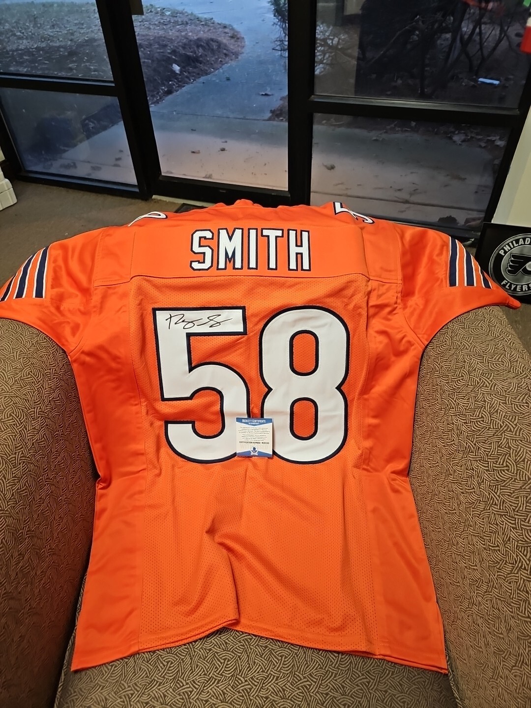 Bears Jersey Roquan Smith Autographed - ORANGE - Beckett Authentic PRO BOWL LB