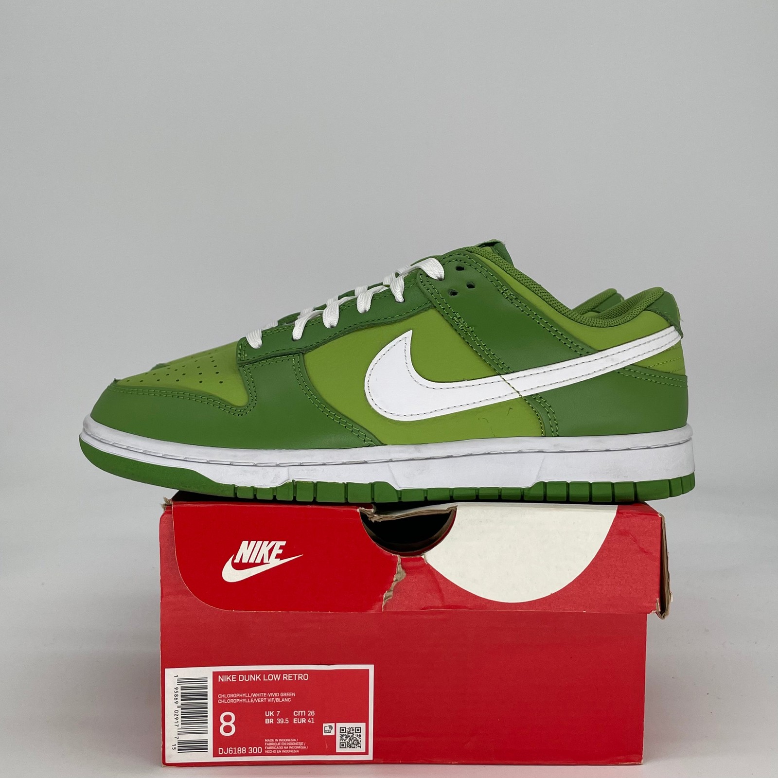 Size 8M/9.5W - Nike Dunk Low Chlorophyll DJ6188-300 Pre-Owned Size 8M/9.5W - Nike Dunk Low Chlorophyll DJ6188-300 Pre-Owned
