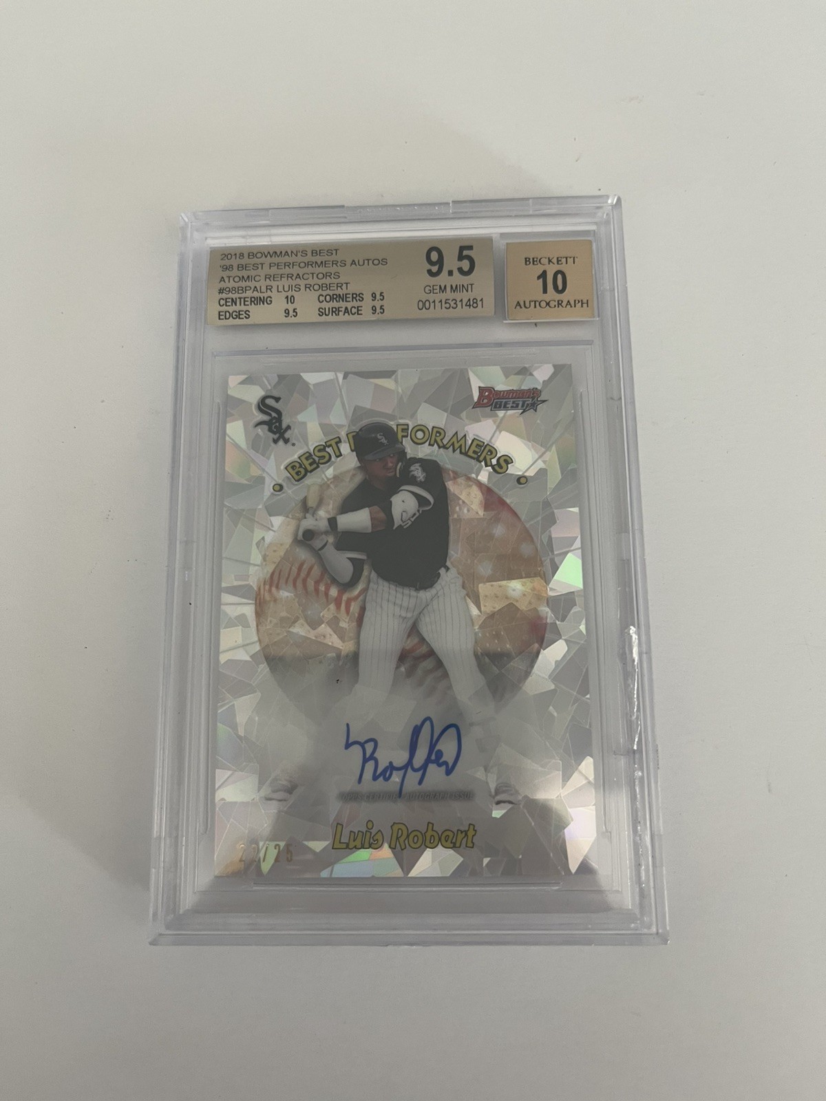 Luis Robert 2018 Bowman’s Best Atomic Refractor Best Performers Auto BGS 9.5