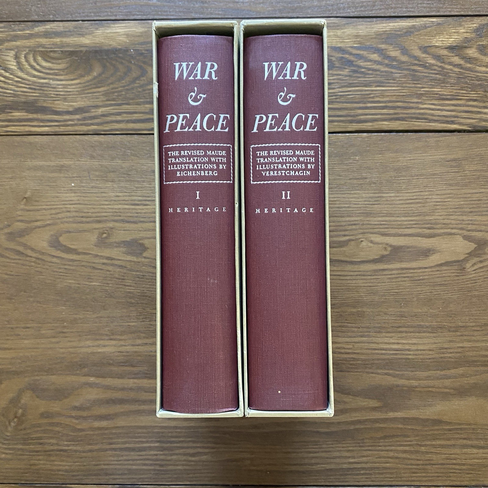 War & Peace 1938 Leo Tolstoy Heritage Press Volumes I and II HC Slipcase