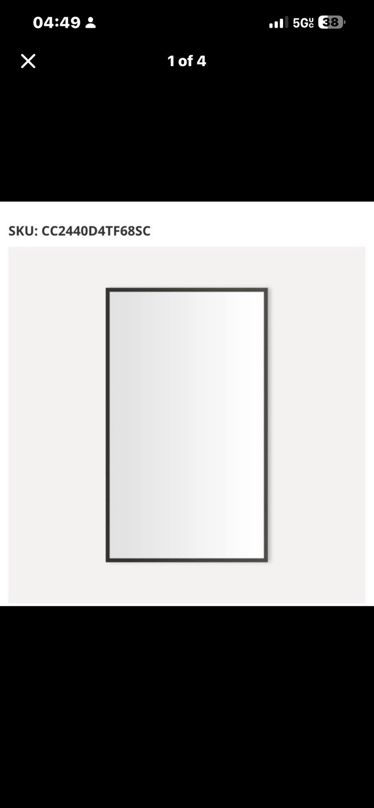 New Open Box Mirrored Medicine Cabinet CC2440D4TF68SC Recessed/Wall Mount