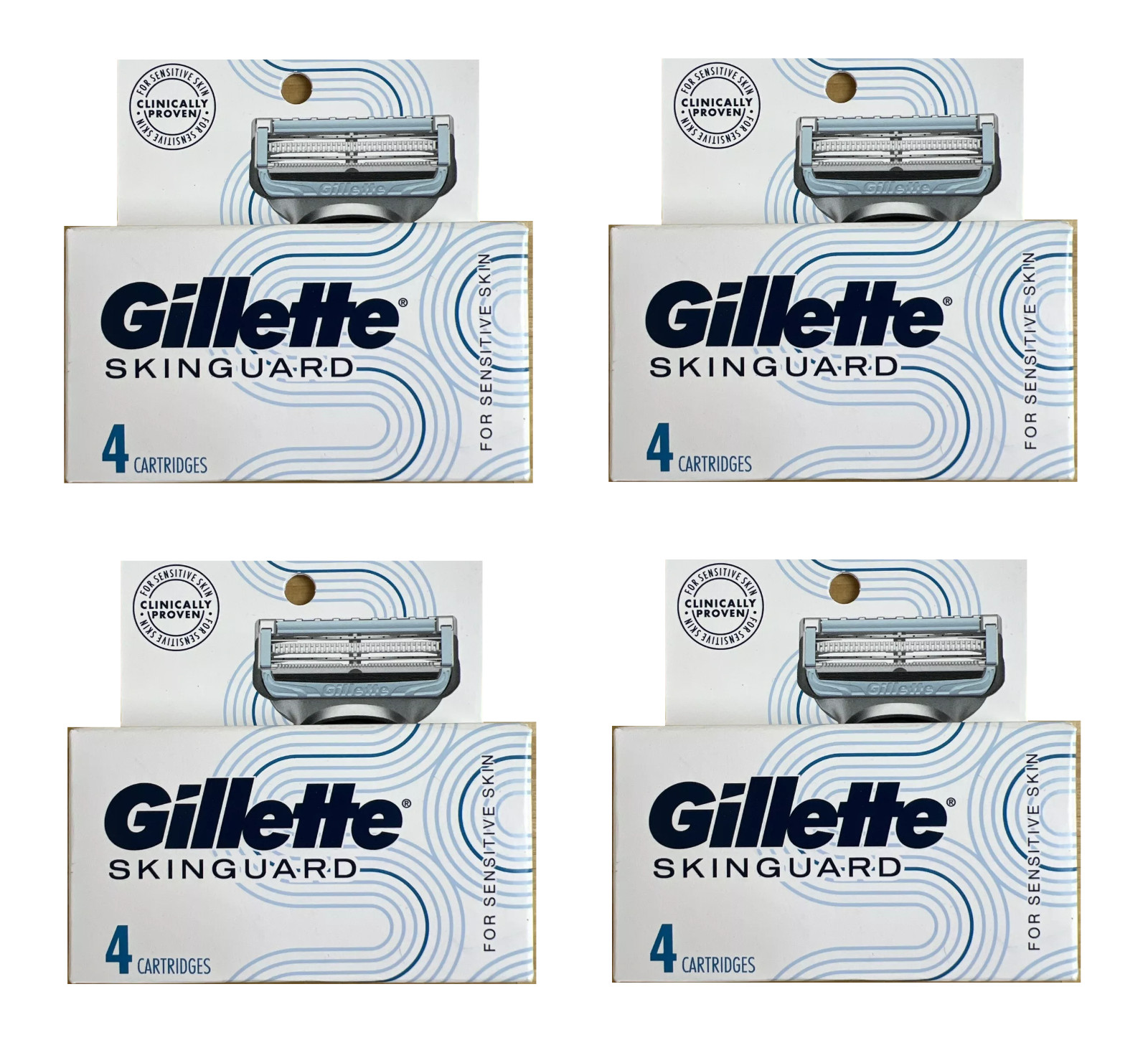 Gillette Skinguard For Sensitive Skin Razor Blade Refills - 16 Cartridges (4x4) Gillette Skinguard For Sensitive Skin Razor Blade Refills - 16 Cartridges (4x4)