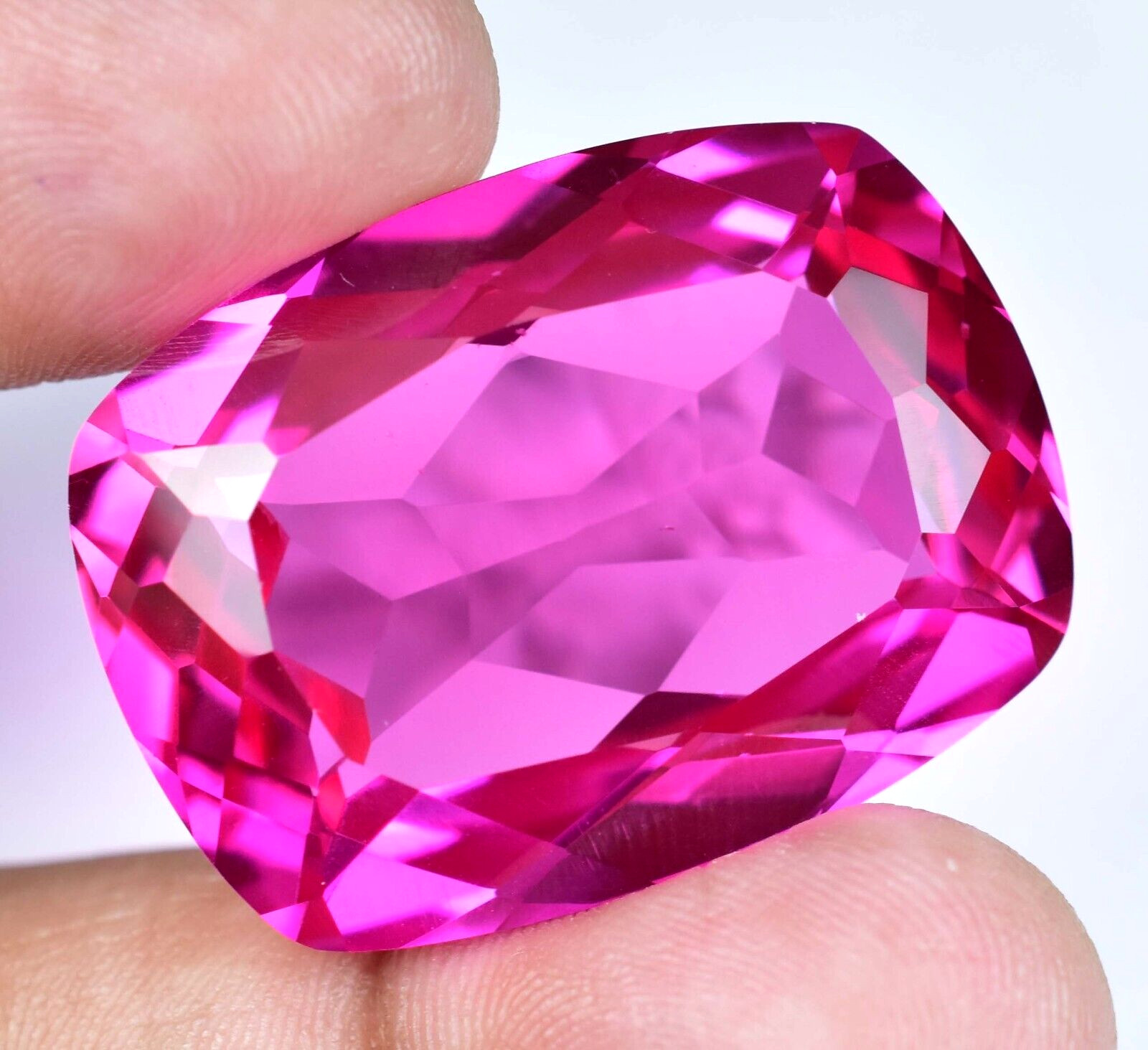 Flawless 95.40 Ct Natural Mogok Pink Ruby Cushion Certified GIGANTIC Gemstone