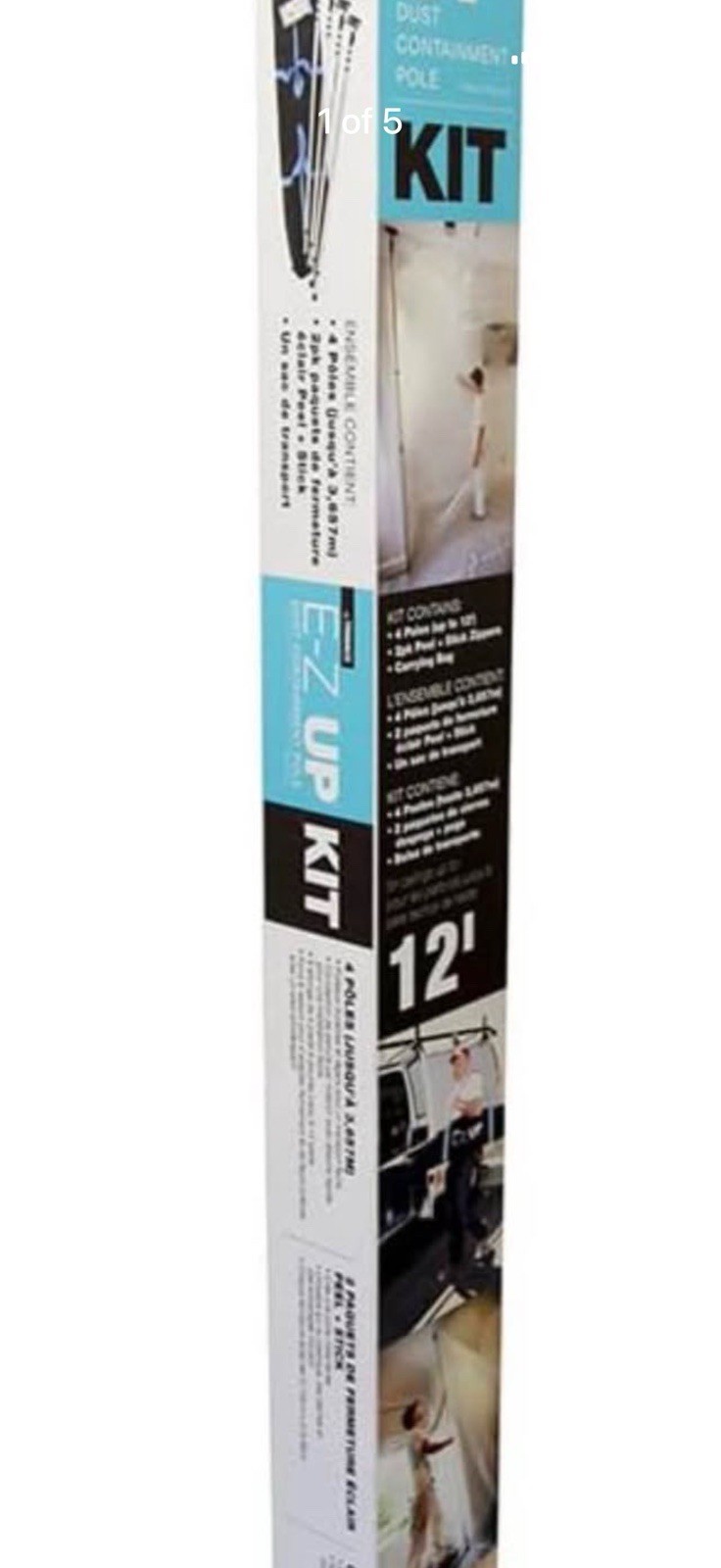 E-Z Up 54733 Dust Containment Pole, Gray, Steel, Pk2 E-Z Up 54733 Dust Containment Pole, Gray, Steel, Pk2