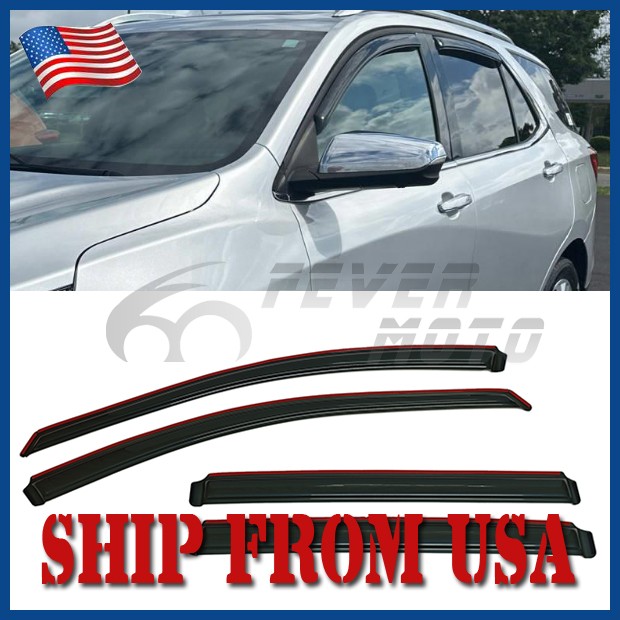 Fit 2018-2024 GMC Terrain In-Channel Window Visors Sun Rain Guards Deflectors