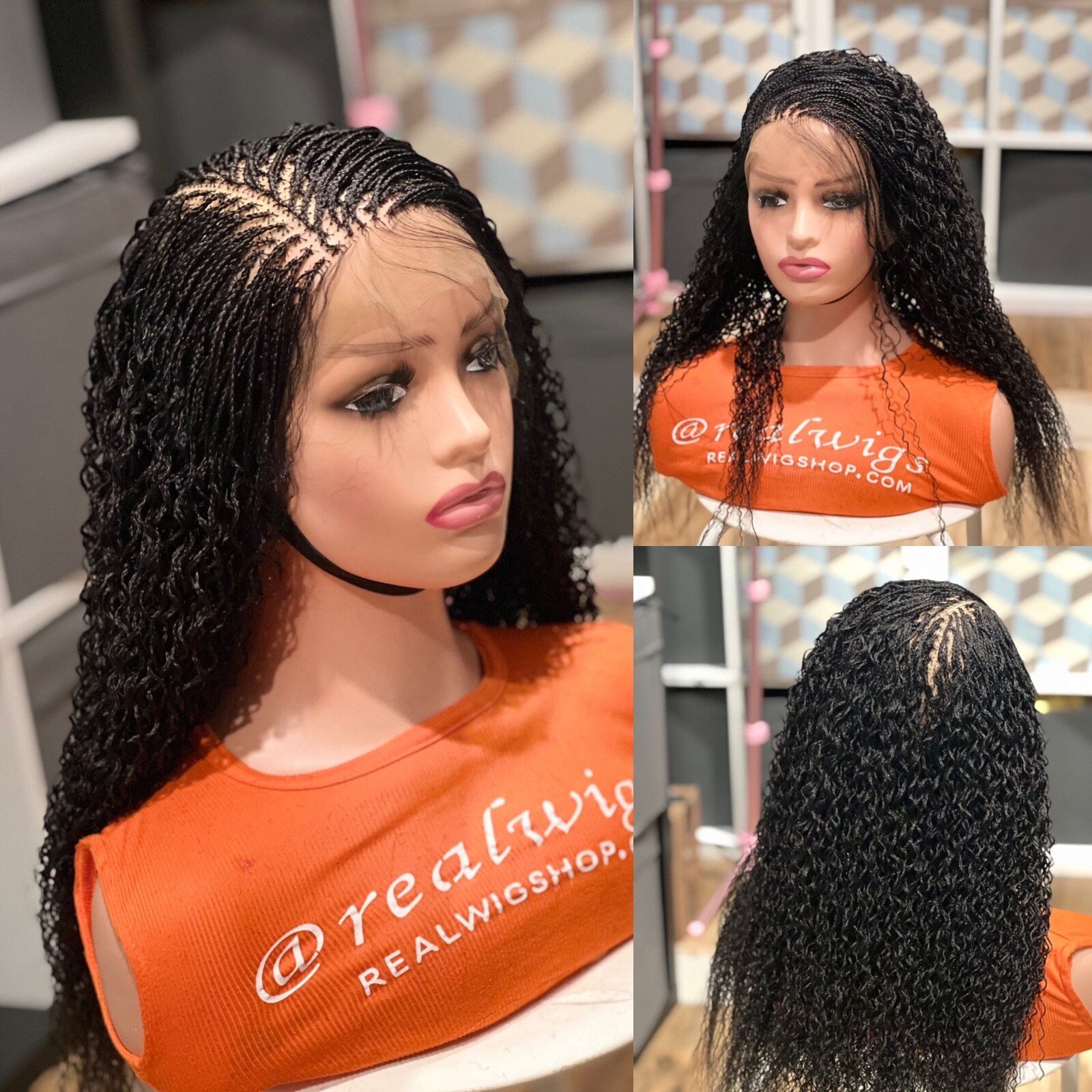 Braided water wave wig made on a full lace wig.length is 24” lon..READY TO SHIP.