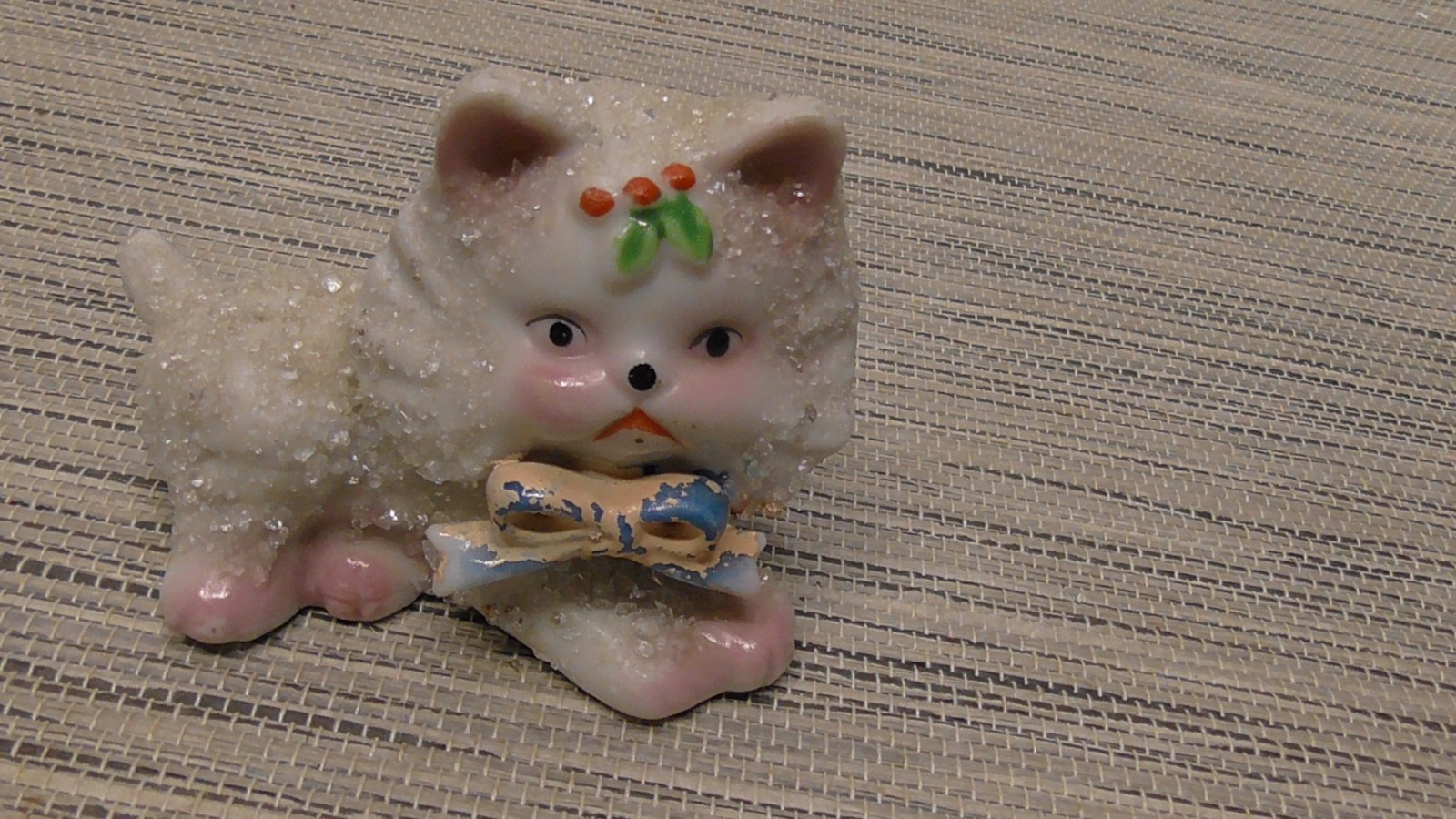 VTG Sugar Trim Cat Figurine 1950s Mid-Century Modern Japan Porcelain Kitty Cat