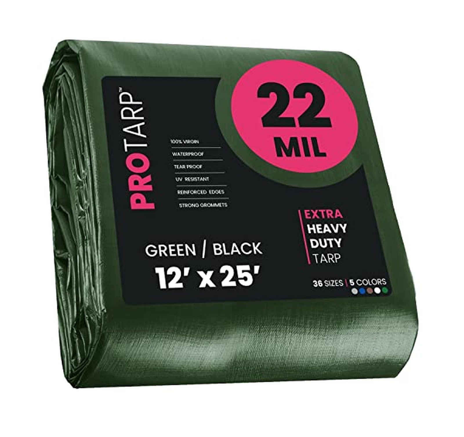Extreme Heavy Duty 22 Mil Tarp Cover, Waterproof, UV Resistant, Rip and Tear ...