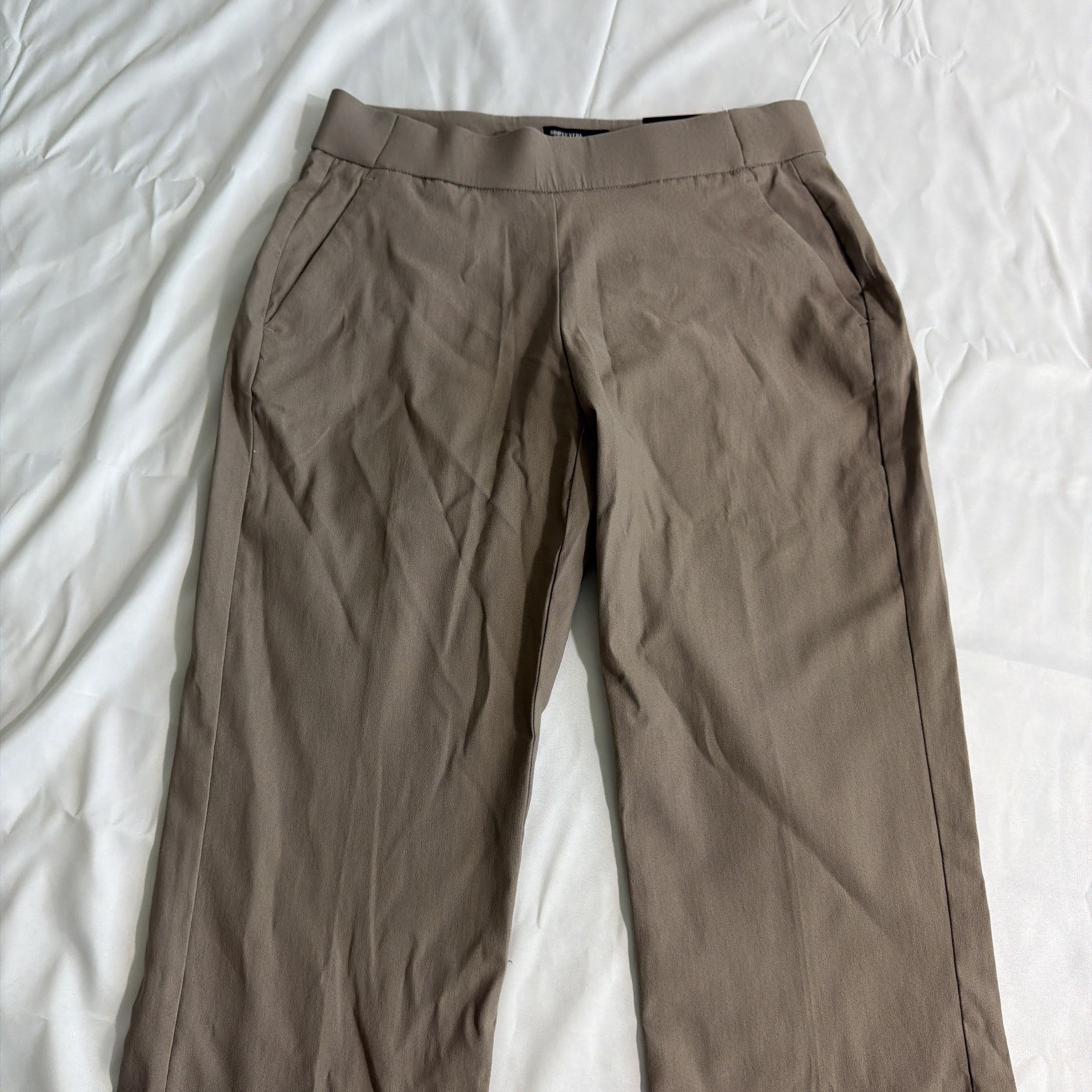 NWT Simply Vera Vera Wang Womens XS Khaki Mid Rise Ankle Pants