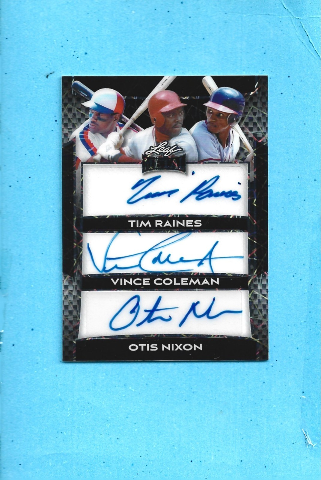 2025 Leaf Metal Triple Auto Tim Raines  Vince Coleman  Otis Nixon  4/5  TA-17