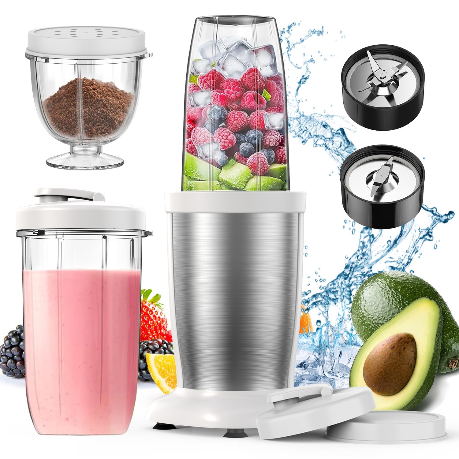 901W Personal Countertop Blender for Shakes and Smoothies Stainless Steel Blades