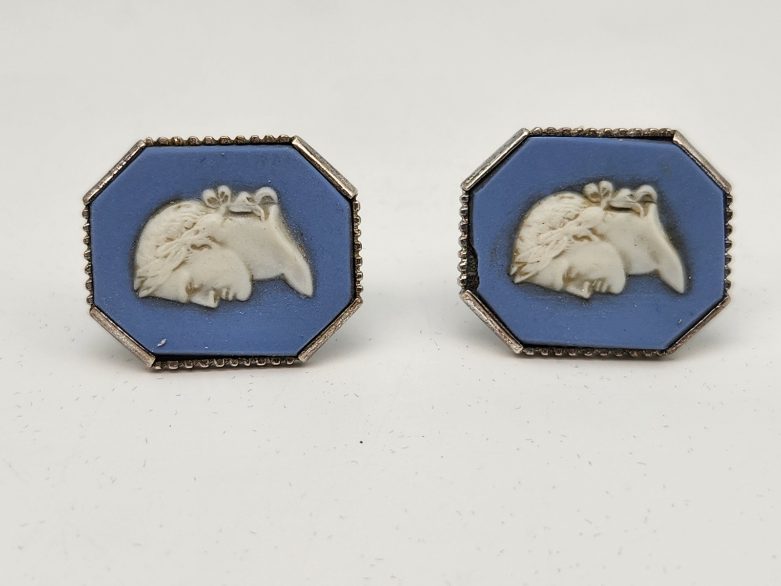 Wedgwood Jasper Jasperware Sterling Cufflinks Cuff Links