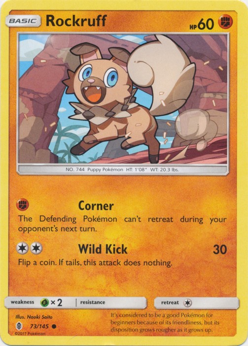 Rockruff - 73/145 - Common (Lp) Guardians Rising - Fighting Pokémon