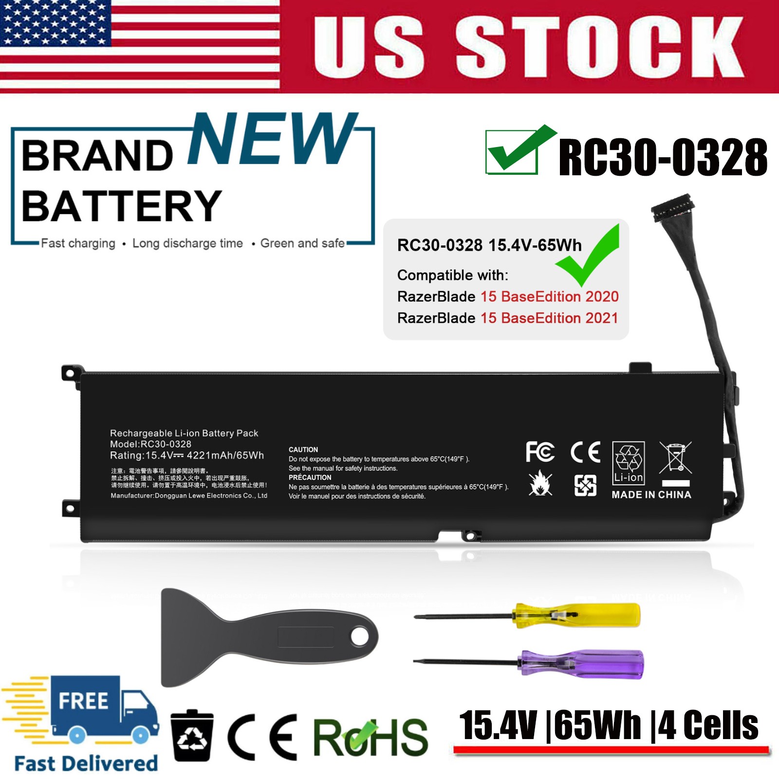 RC30-0328 RZ09-0328 RZ09-0330 0369 03305x Battery For Razer Blade 15 2020 2021