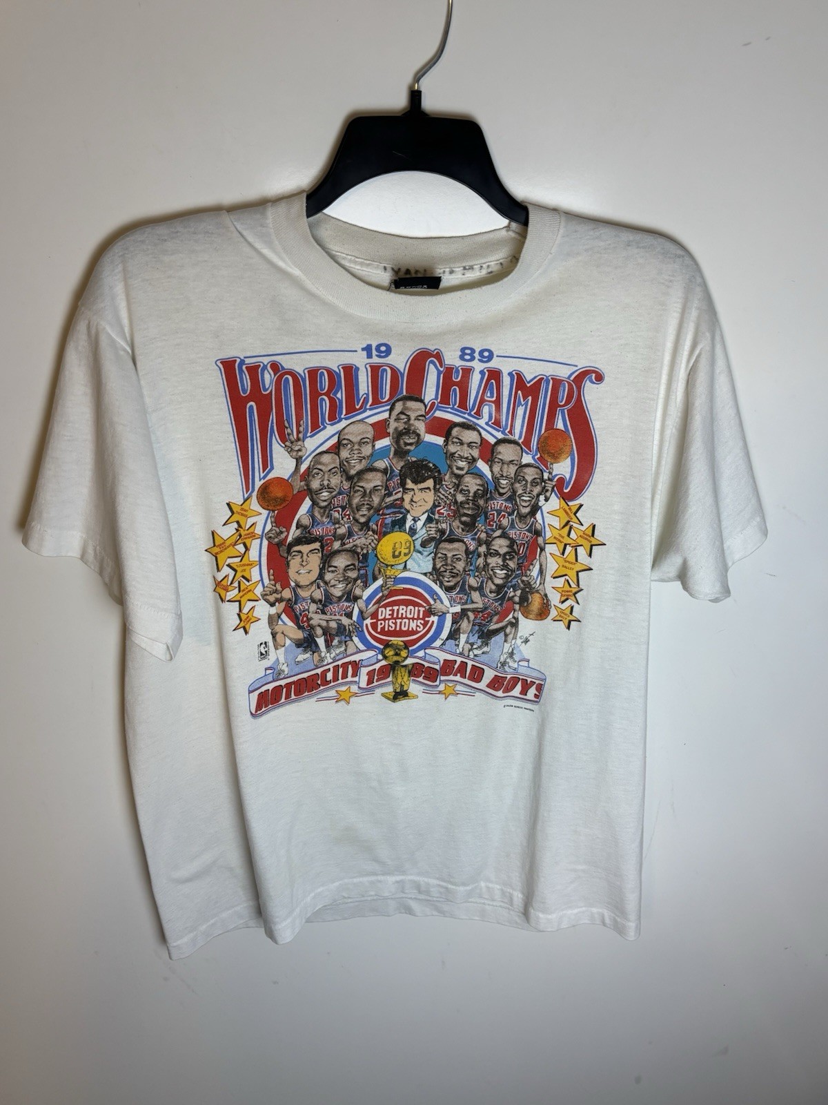 Vintage 1989 Detroit Pistons Bad Boys NBA World Champions T-Shirt XL FLAW Vintage 1989 Detroit Pistons Bad Boys NBA World Champions T-Shirt XL FLAW
