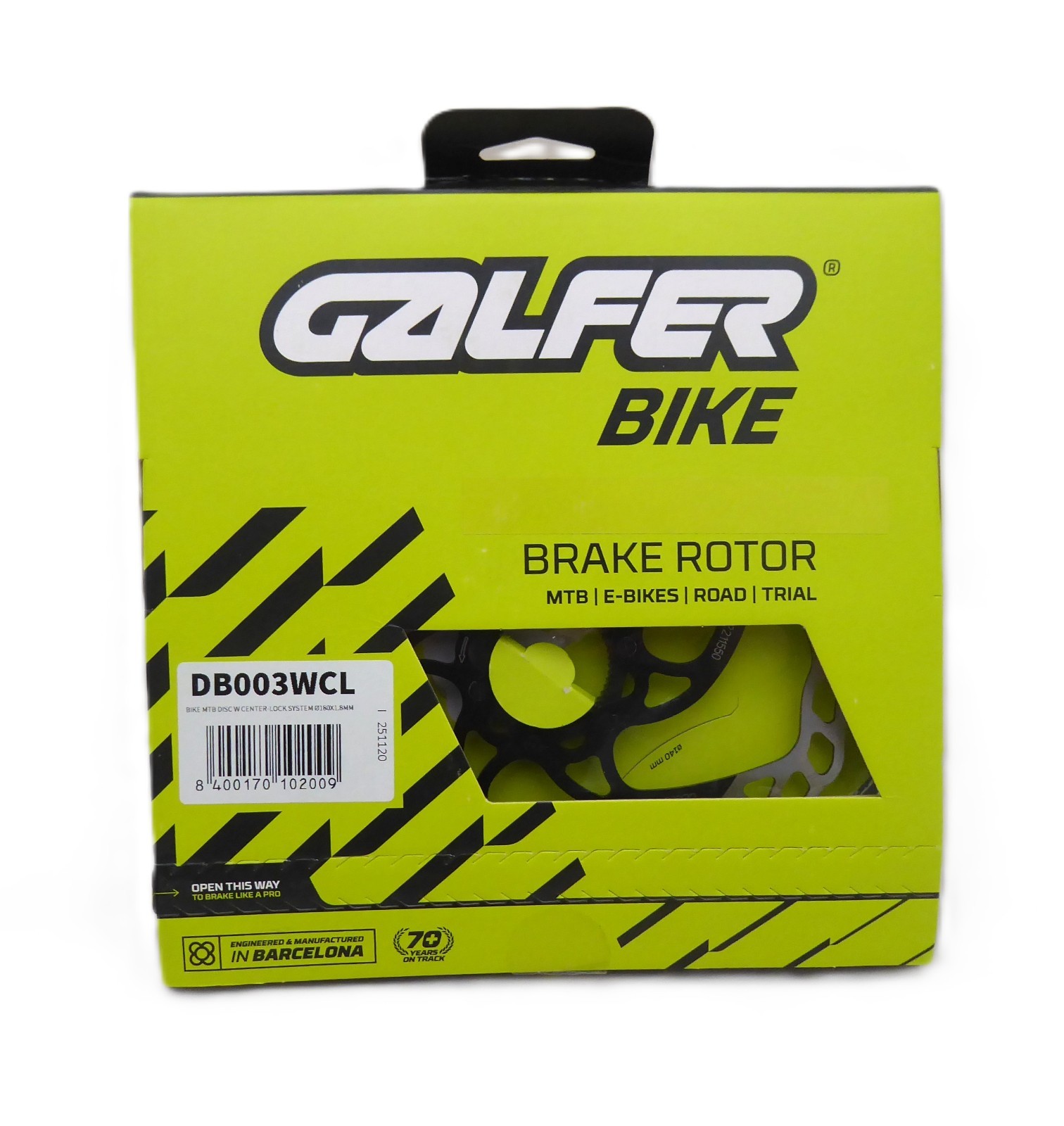 Galfer 180mm Wave MTB Disc Brake Rotor - Center Lock, High Carbon Stainless Galfer 180mm Wave MTB Disc Brake Rotor - Center Lock, High Carbon Stainless