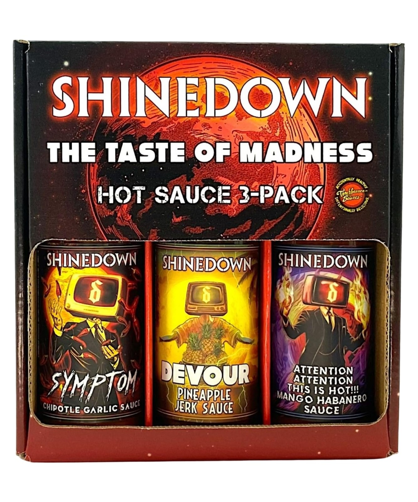 Shinedown\'s Taste of Madness Hot Sauce Variety 3 Pack Gift Set, 5oz  Symptom ...