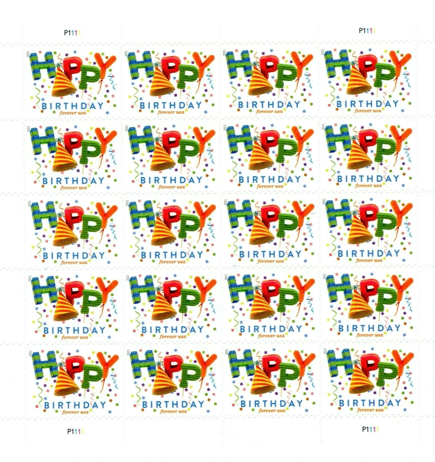2021 Happy Birthday Forever USA Stamp Sheet Of 100,Creative stamp collectibles 2021 Happy Birthday Forever USA Stamp Sheet Of 100,Creative stamp collectibles