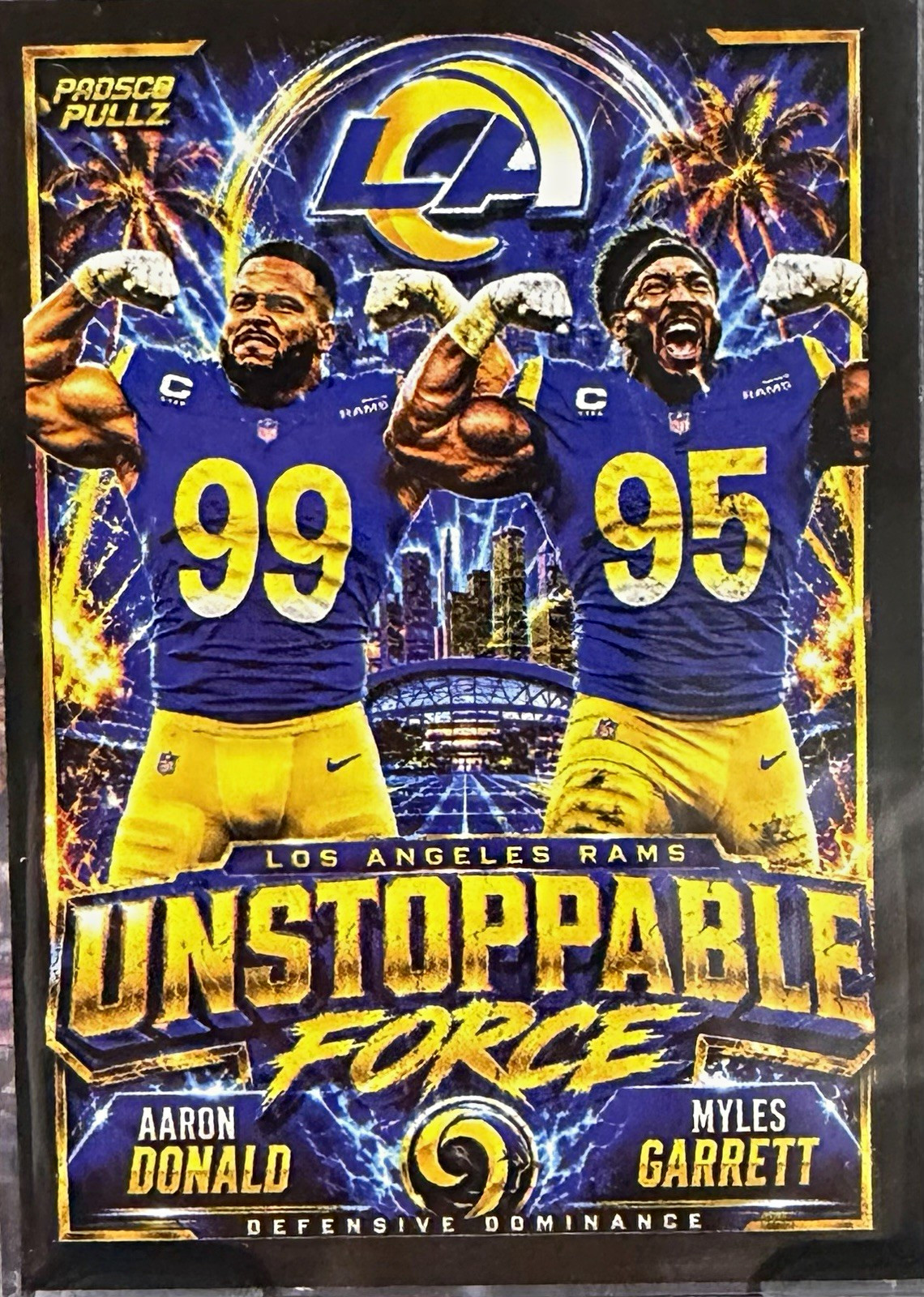 PadscoPullz Custom Unstoppable Force Insert Aaron Donald Myles Garrett Rams PadscoPullz Custom Unstoppable Force Insert Aaron Donald Myles Garrett Rams