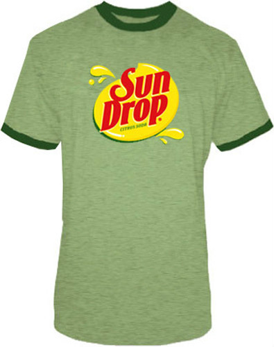 Adult Men\'s Sun Drop It Sundrop Citrus Soda Green Commercial Cosplay Costume Tee