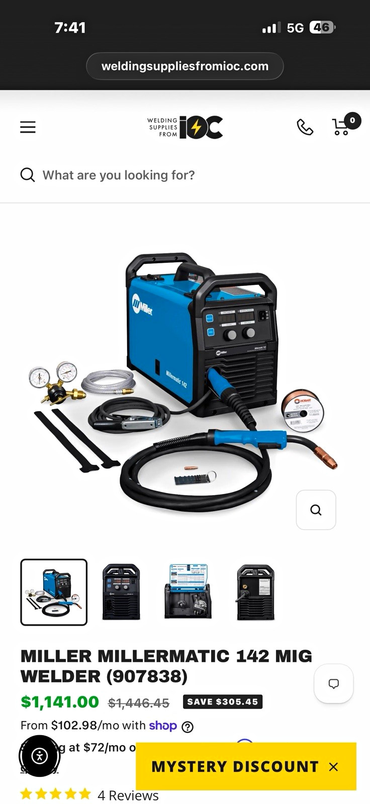 Miller Millermatic 142 MIG Welder 120V With Gas Semi-Auto Feed Steel never used