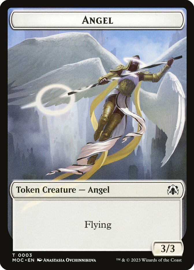 Angel (3/3 Flying) MTG Commander March of the Machine Token NM x4 - Magic Card Angel (3/3 Flying) MTG Commander March of the Machine Token NM x4 - Magic Card