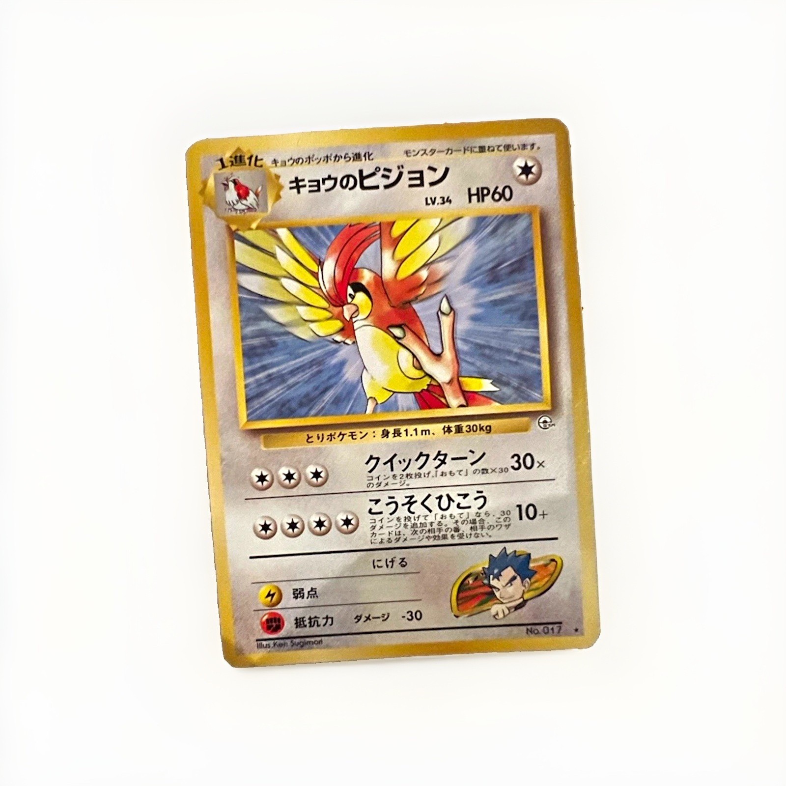 POCKET MONSTERS  TCG Pidgeot Base Rare No.017 Japanese 1998 AUTHENTIC VINTAGE
