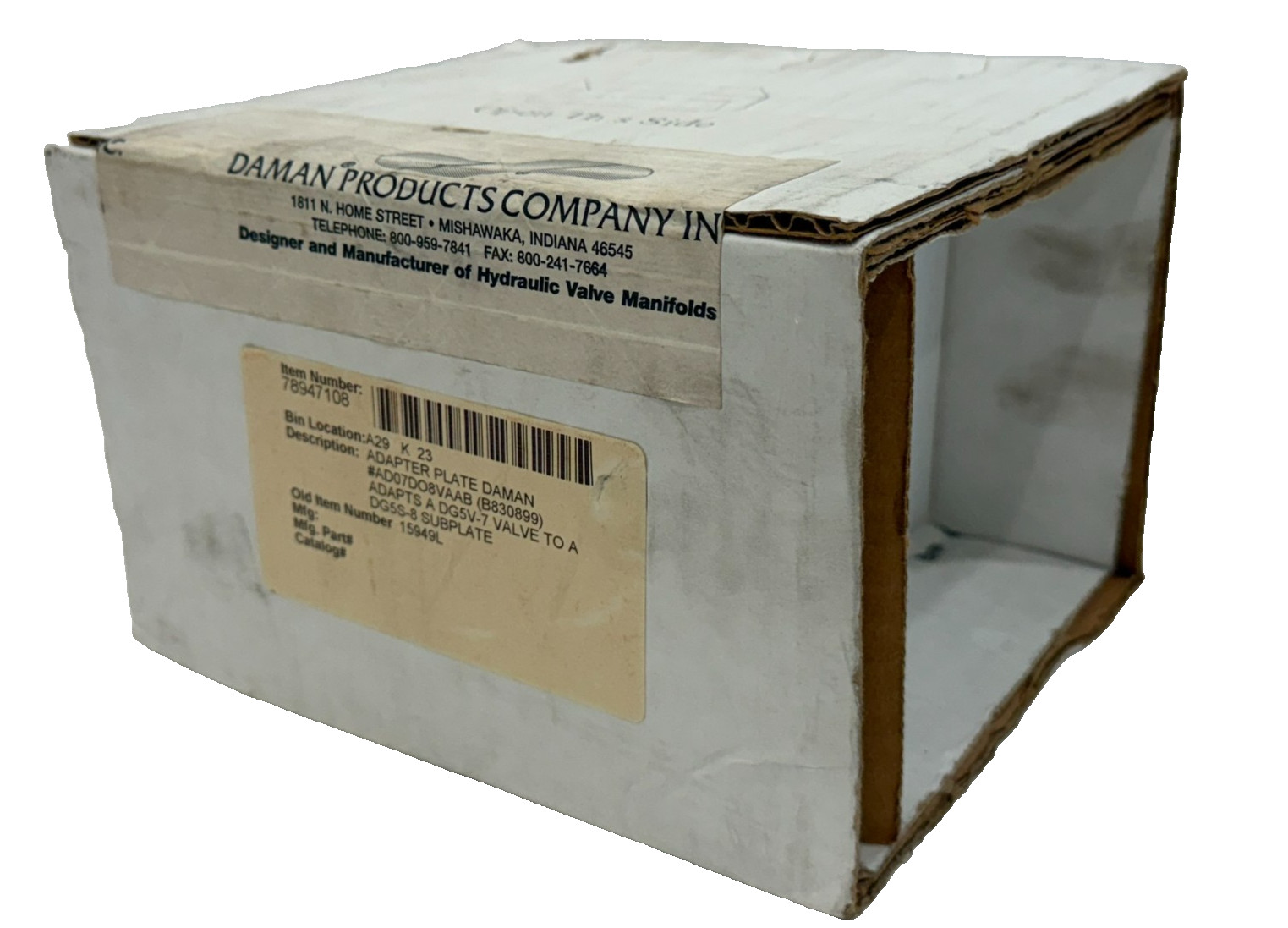 NEW SEALED DAMAN PRODUCTS AD07D08VAAB ADAPTER PLATE NEW SEALED DAMAN PRODUCTS AD07D08VAAB ADAPTER PLATE