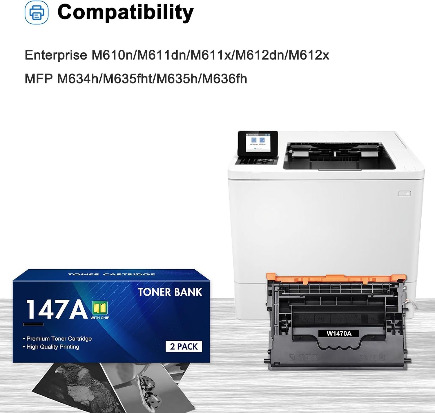 HP compatible 147A Black Toner Cartridge (with Chip) Compatible Two pack HP compatible 147A Black Toner Cartridge (with Chip) Compatible Two pack