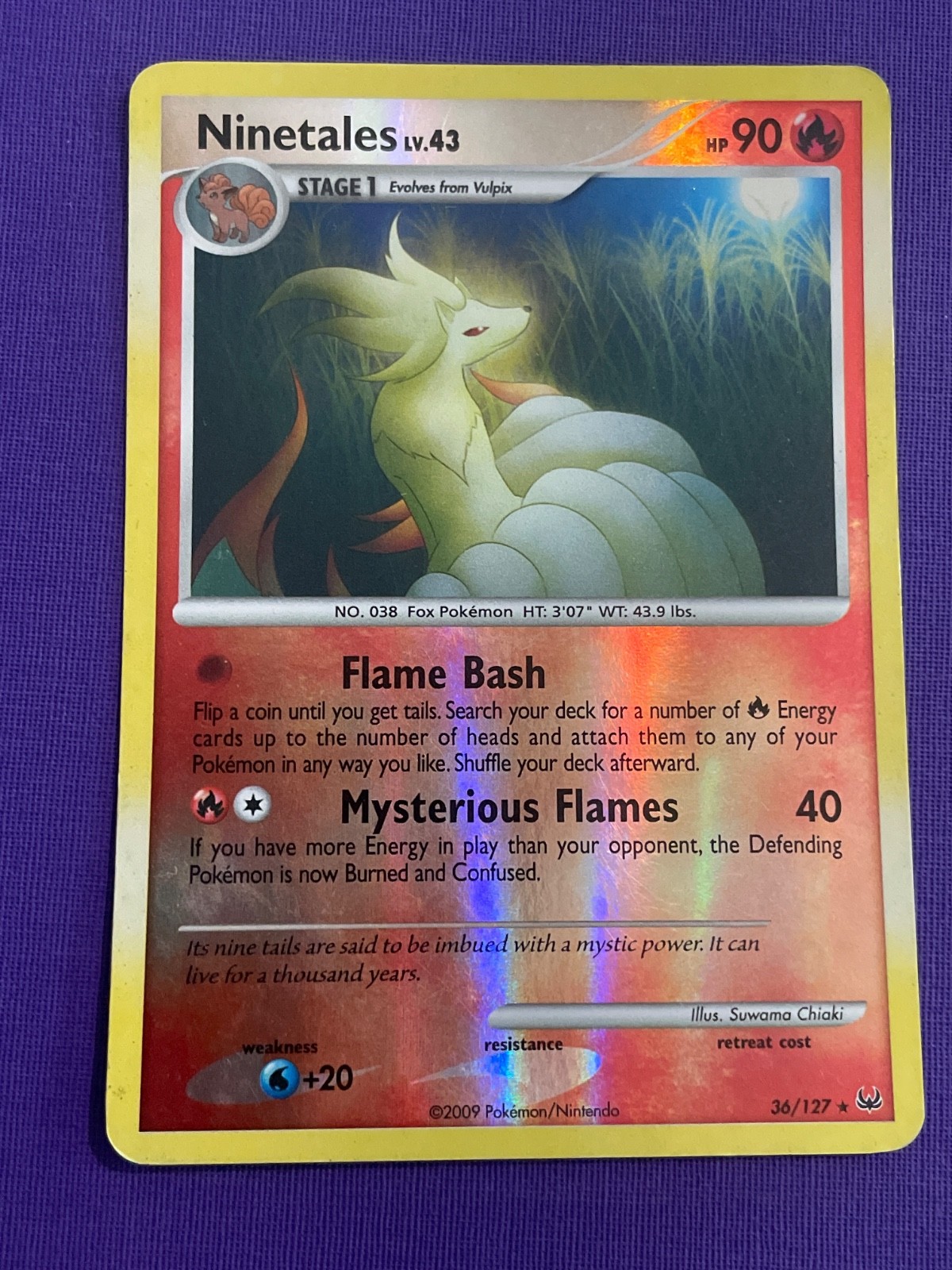 Vintage 2009 Ninetales MP 36/127 - Reverse Holo Rare Platinum 🏝️ Pokemon 2009 Vintage 2009 Ninetales MP 36/127 - Reverse Holo Rare Platinum 🏝️ Pokemon 2009
