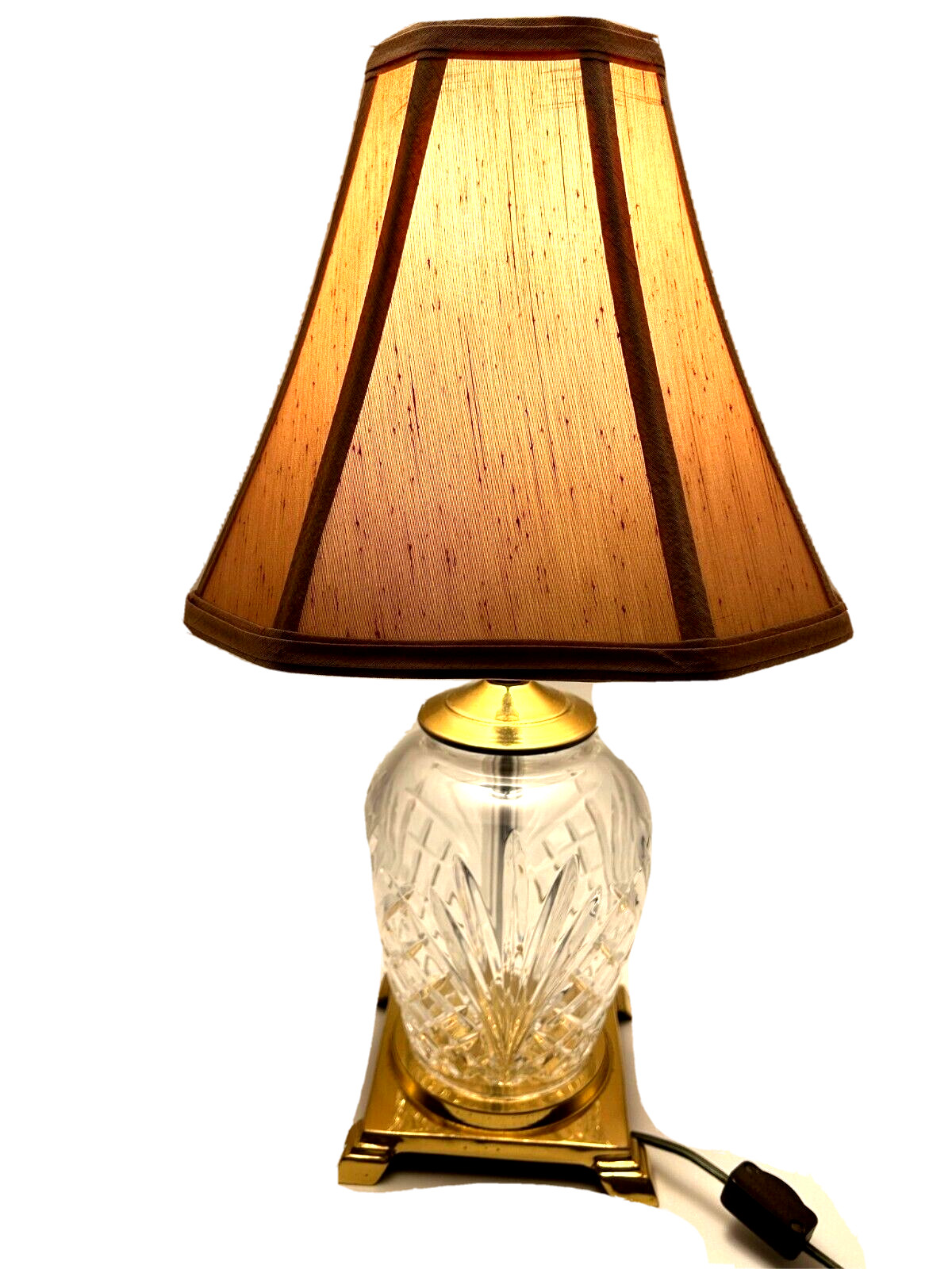 Vintage Waterford Crystal Jim O\'Leary Artist Signed Table Lamp with Shade