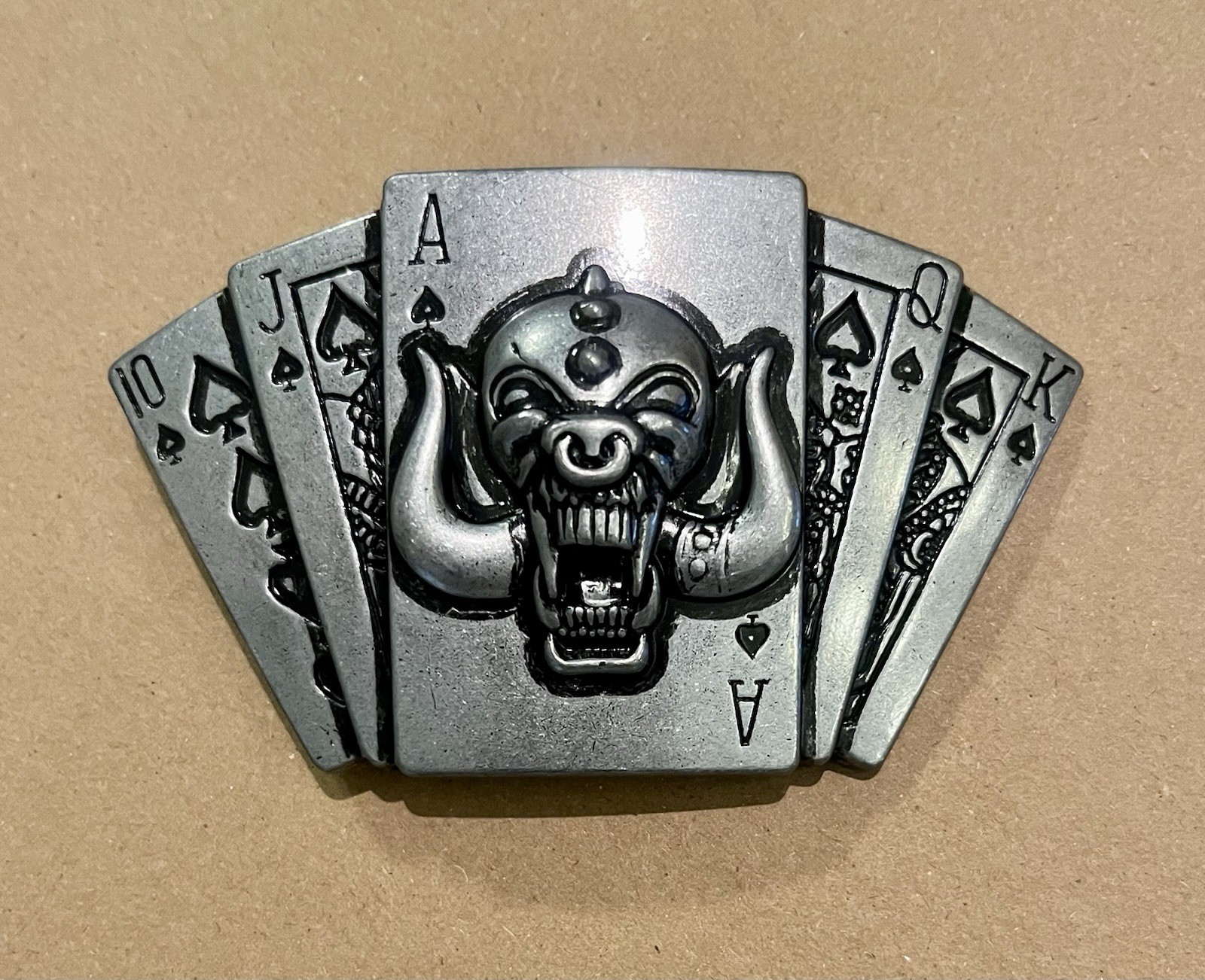Motörhead 4”X2.2” Chrome Ace Of Spades War Pig Belt Buckle - Lemmy - NEW