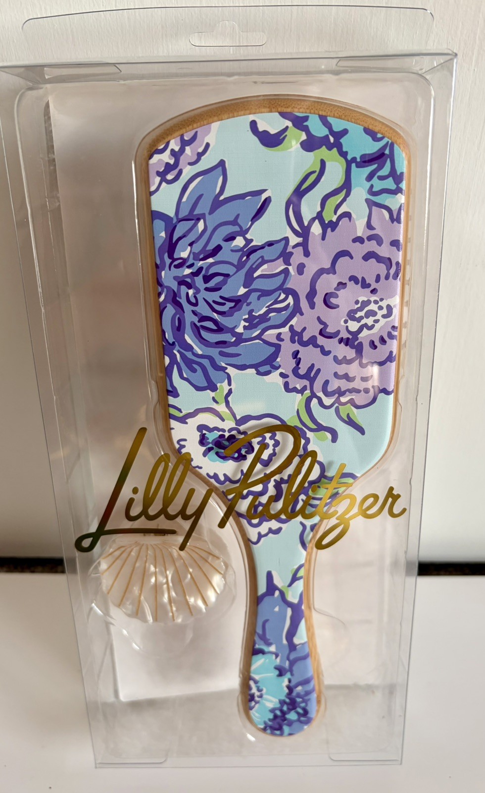 Lilly Pulitzer Hairbrush & Shell Hair Clip “Multi Let It Gogh
