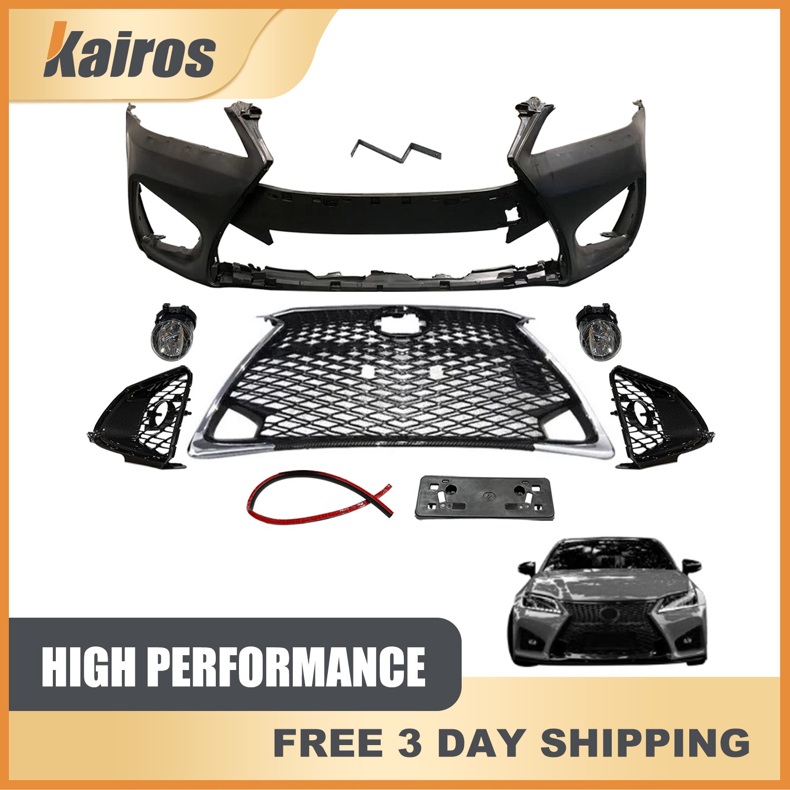 For 2013 14 15 Lexus GS Sedan Converts To GSF Style New Front Conversion Fascia