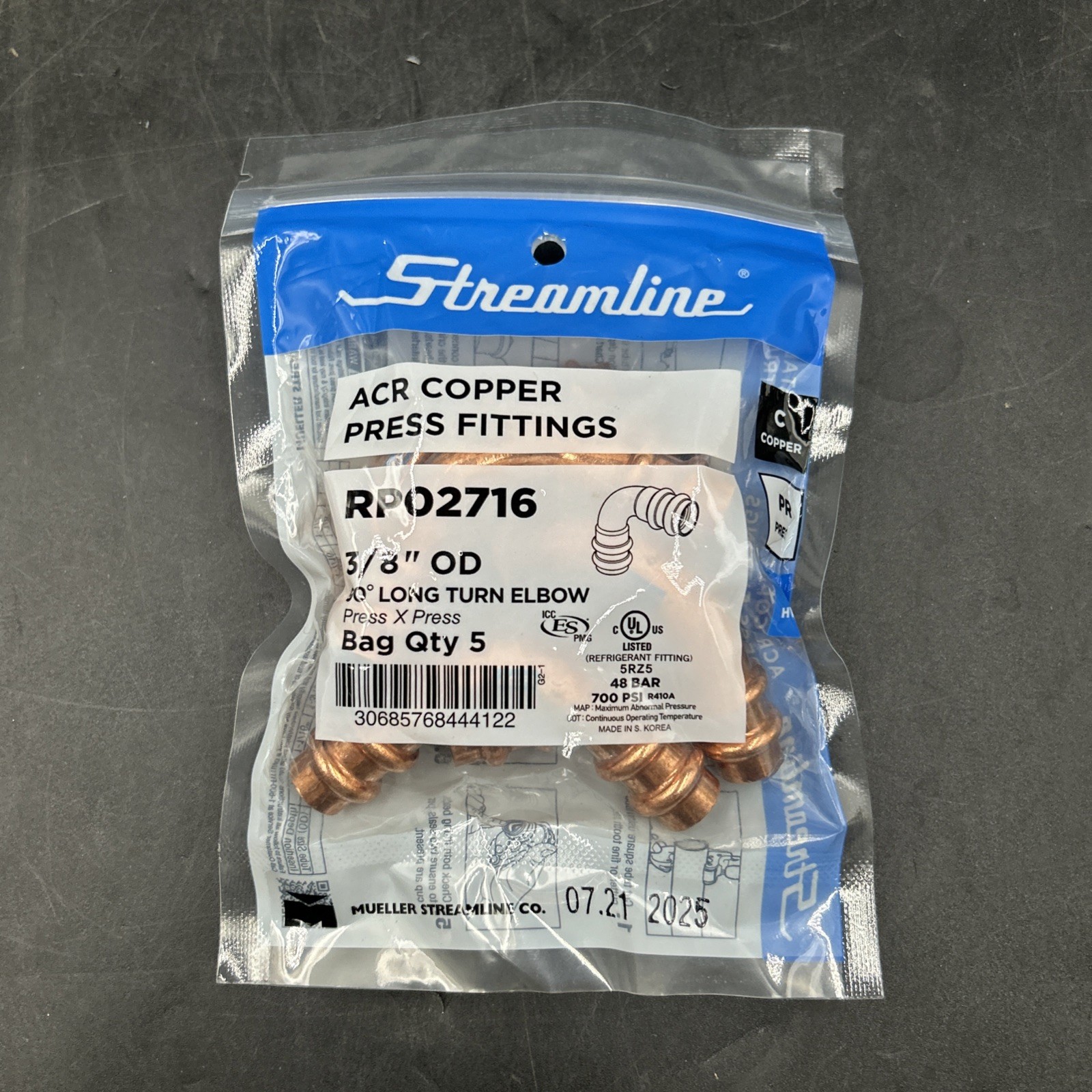 New (QTY. 5) Mueller Streamline RP02716 3/8\