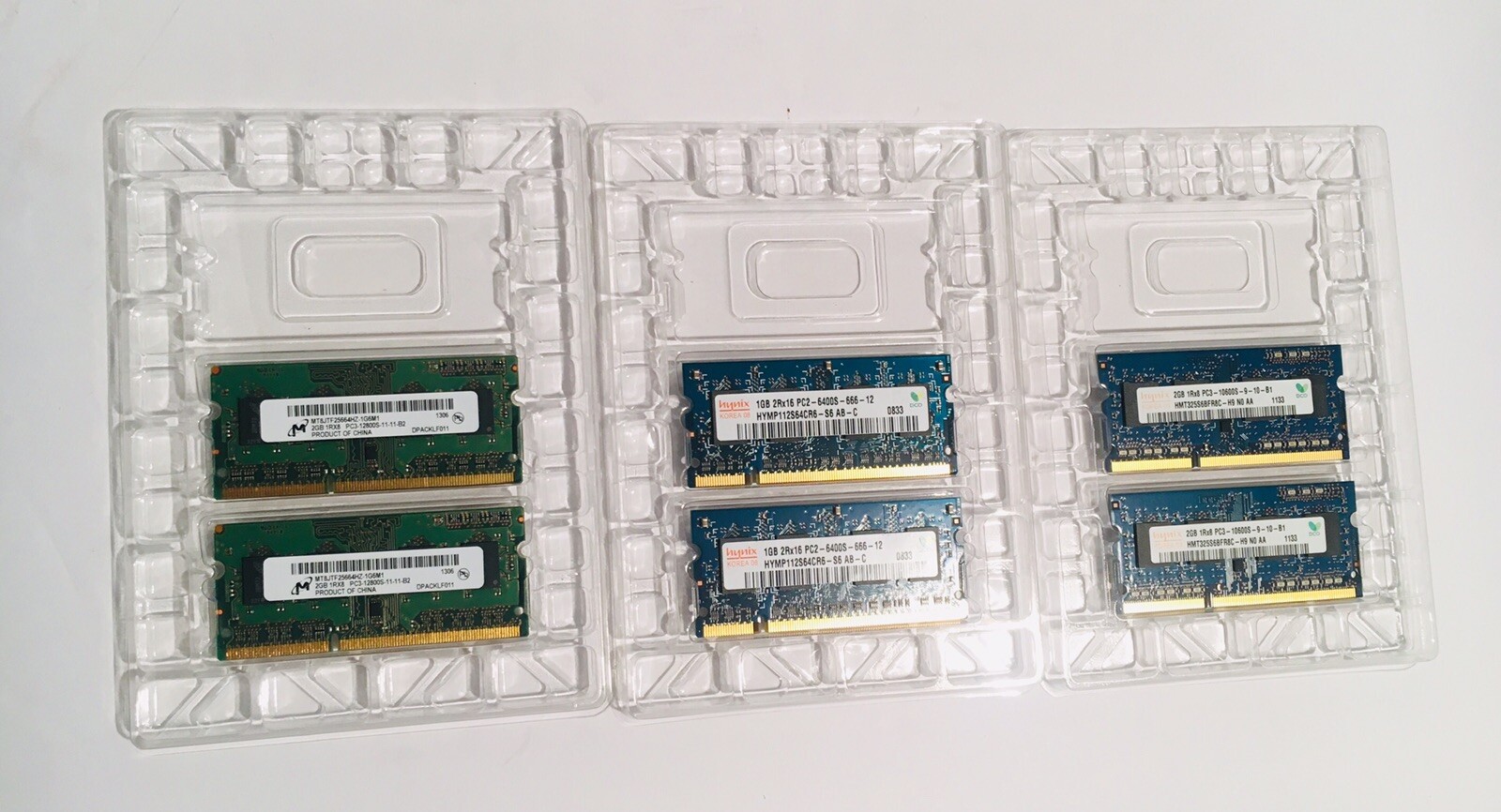 Lot of 6 Hynix Computer Memory Total 10gb Notebook Memory See Pics For Descript Lot of 6 Hynix Computer Memory Total 10gb Notebook Memory See Pics For Descript