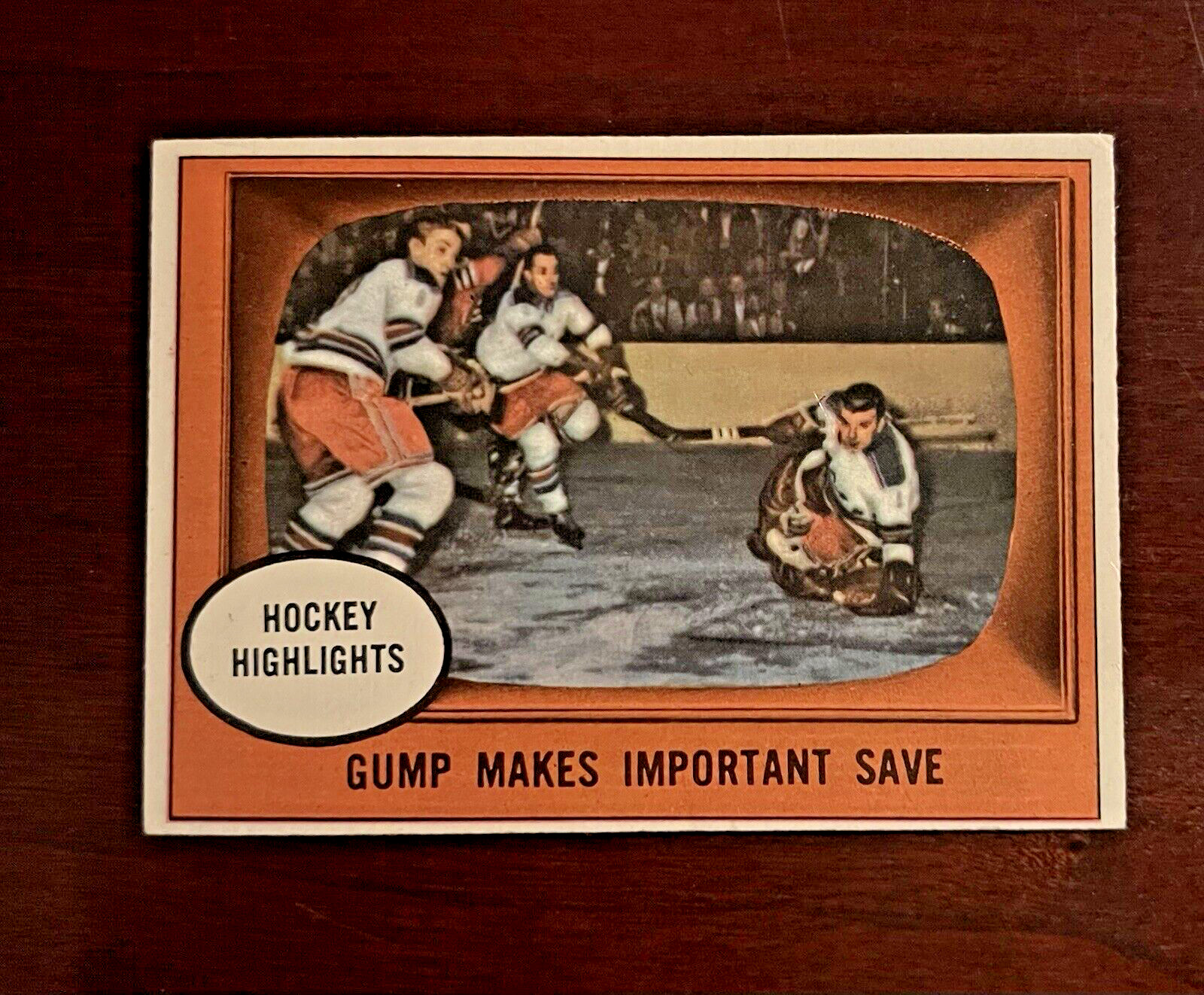 1961-62 TOPPS #65  “GUMP MAKES IMPORTANT SAVE”  CENTERED / TOUGH