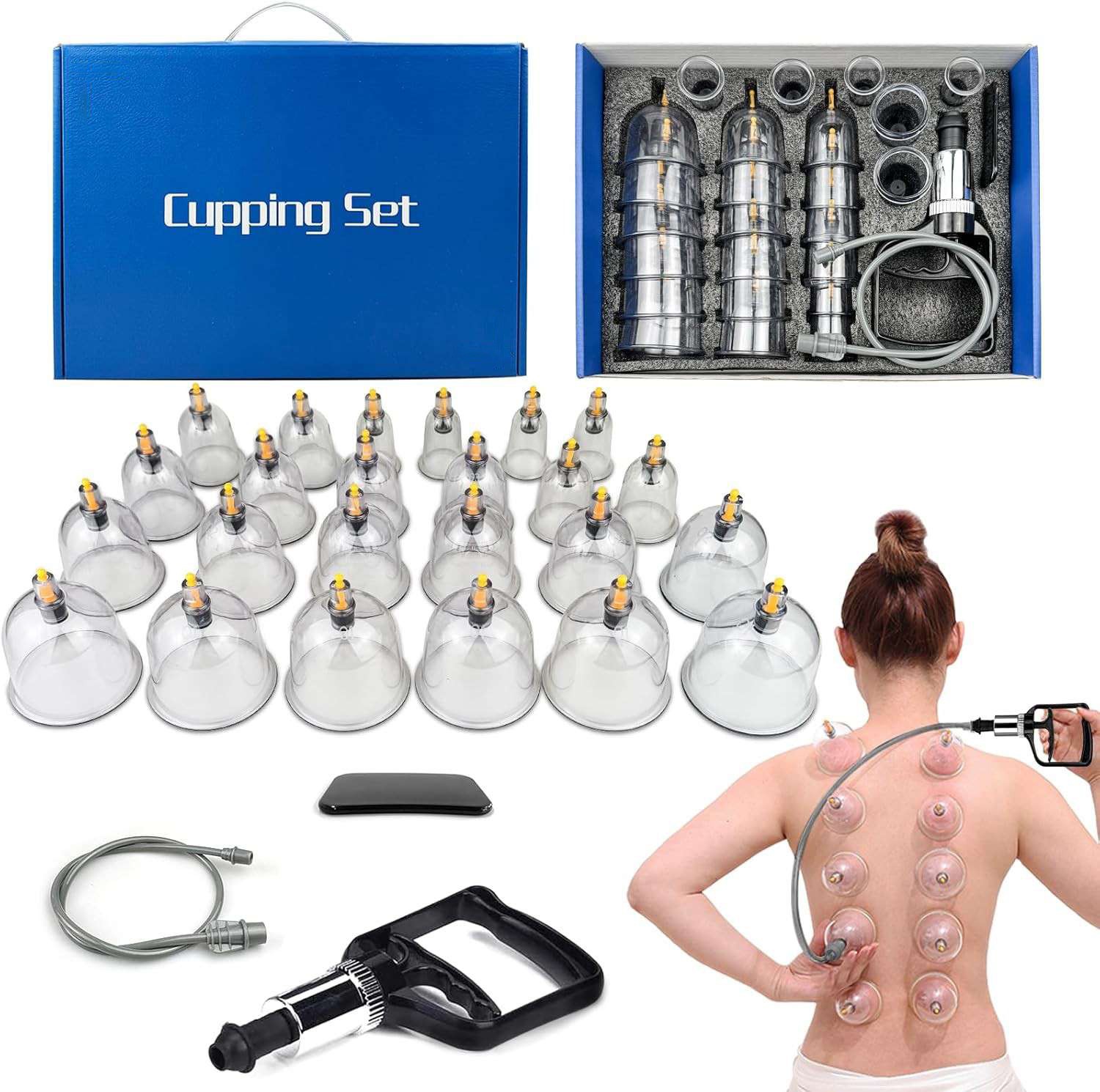 Cupping Set 12 24 Cups Cupping Kit for Massage Therapy Cupping Therapy Set &Pump Cupping Set 12 24 Cups Cupping Kit for Massage Therapy Cupping Therapy Set &Pump