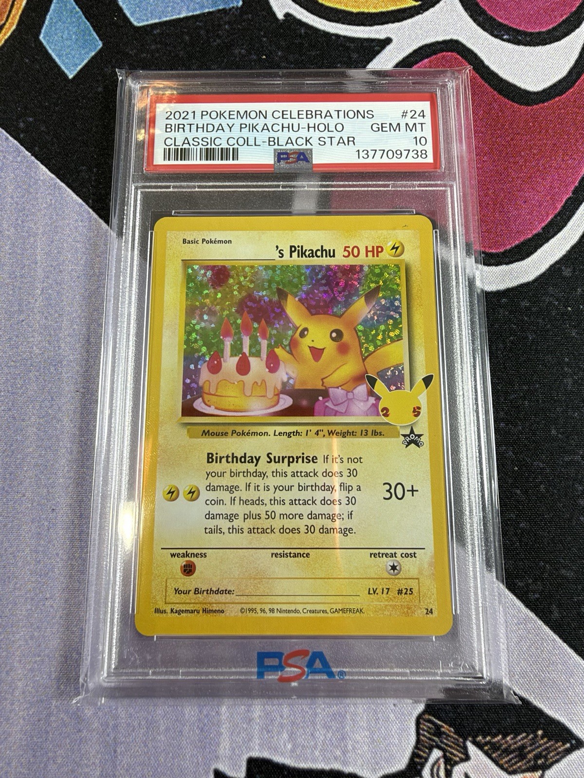 2021 POKEMON CELEBRATIONS CLASSIC COLLECTION #24 BIRTHDAY PIKACHU-HOLO PSA 10