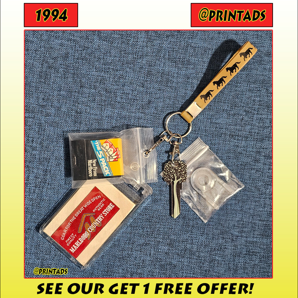 1994 Marlboro Country Store Unused Label + Lock Box + Keychains - Video Inside