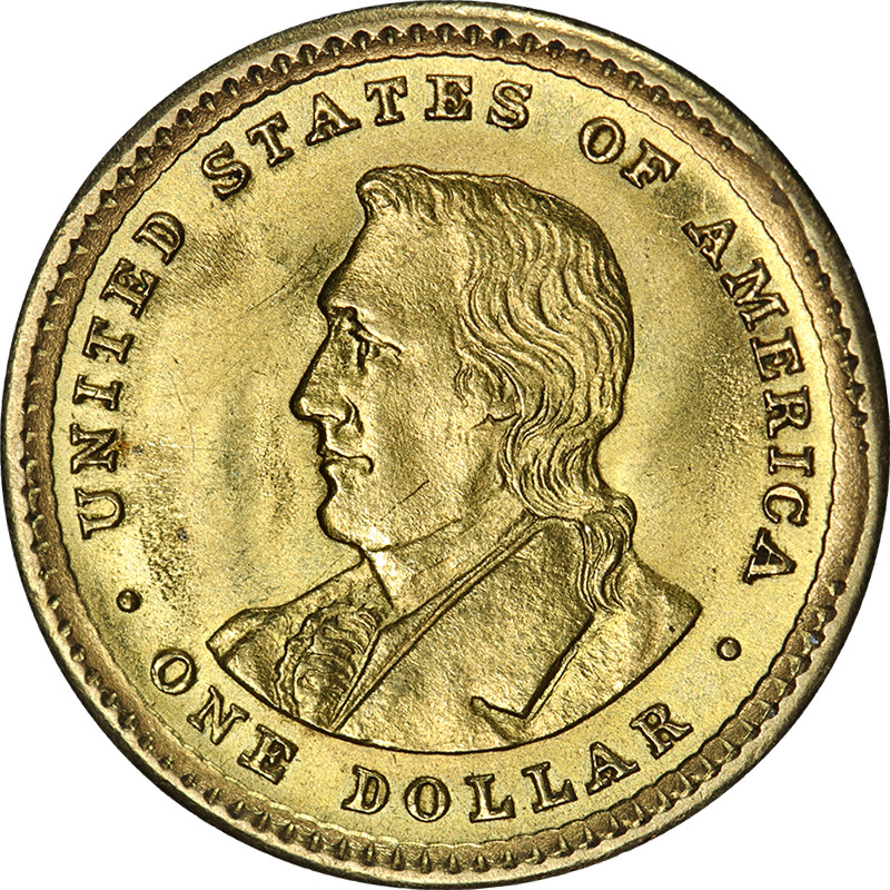 1904 Lewis and Clark Expo. Commemorative Gold $1 Nice BU+ Strong Strike